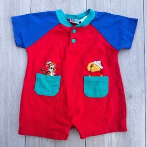 Vintage 90s Winnie the Pooh Kidcore Cartoon Character Unisex Romper 18M